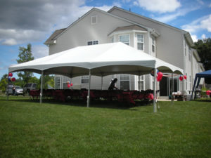 20x30 White Hip Top Frame Tent rental for parties in NJ