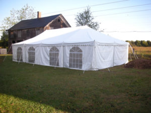 tent rental with walls and windows