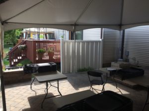 frame tent over patio
