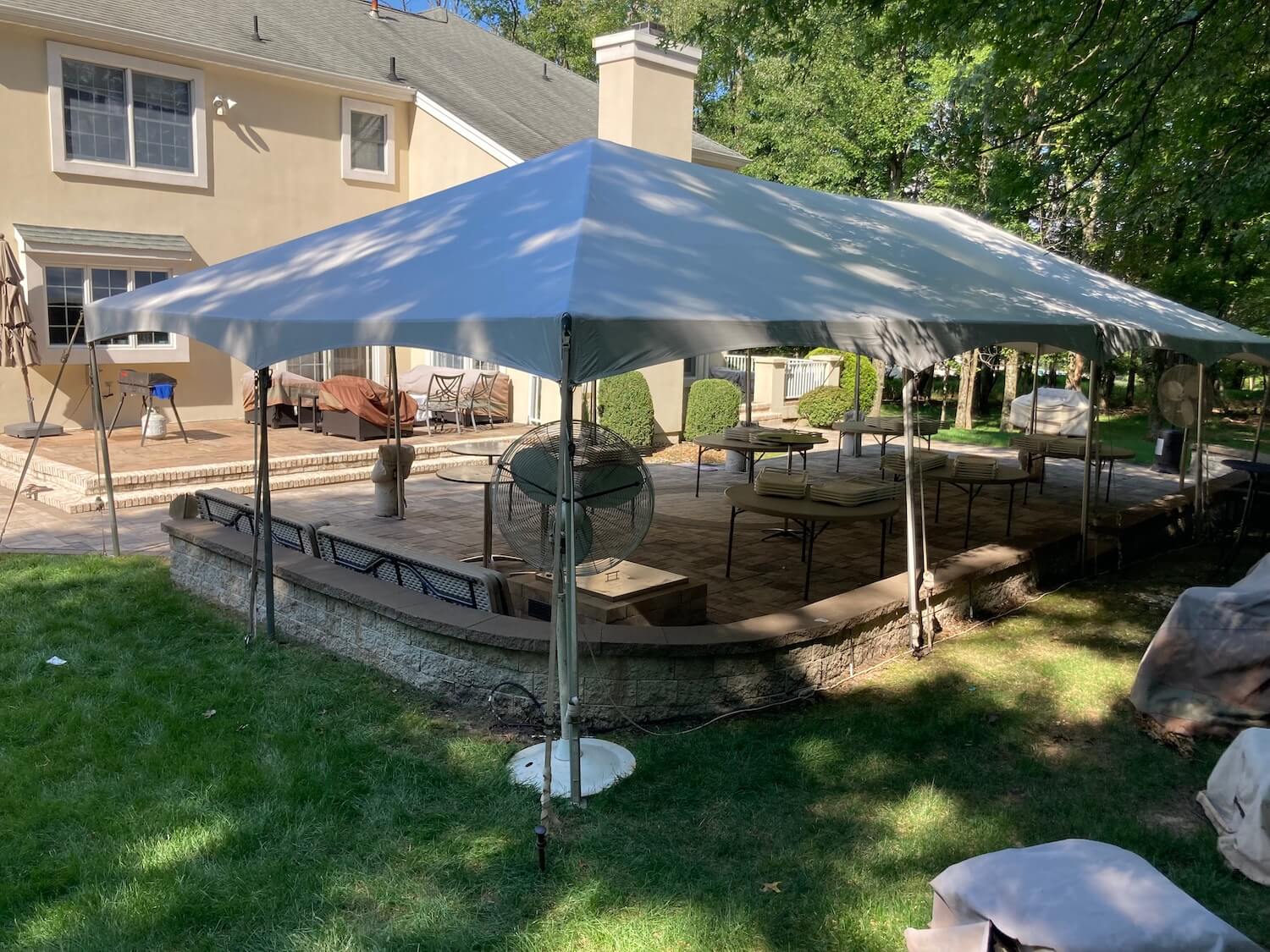 20x40 tent covering a patio in Bridgewater NJ