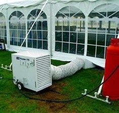 170,000 BTU propane tent heater rental for outdoor parties